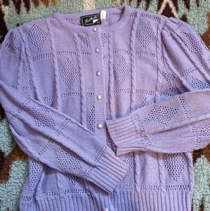 Vintage Lavender Knit Cardigan